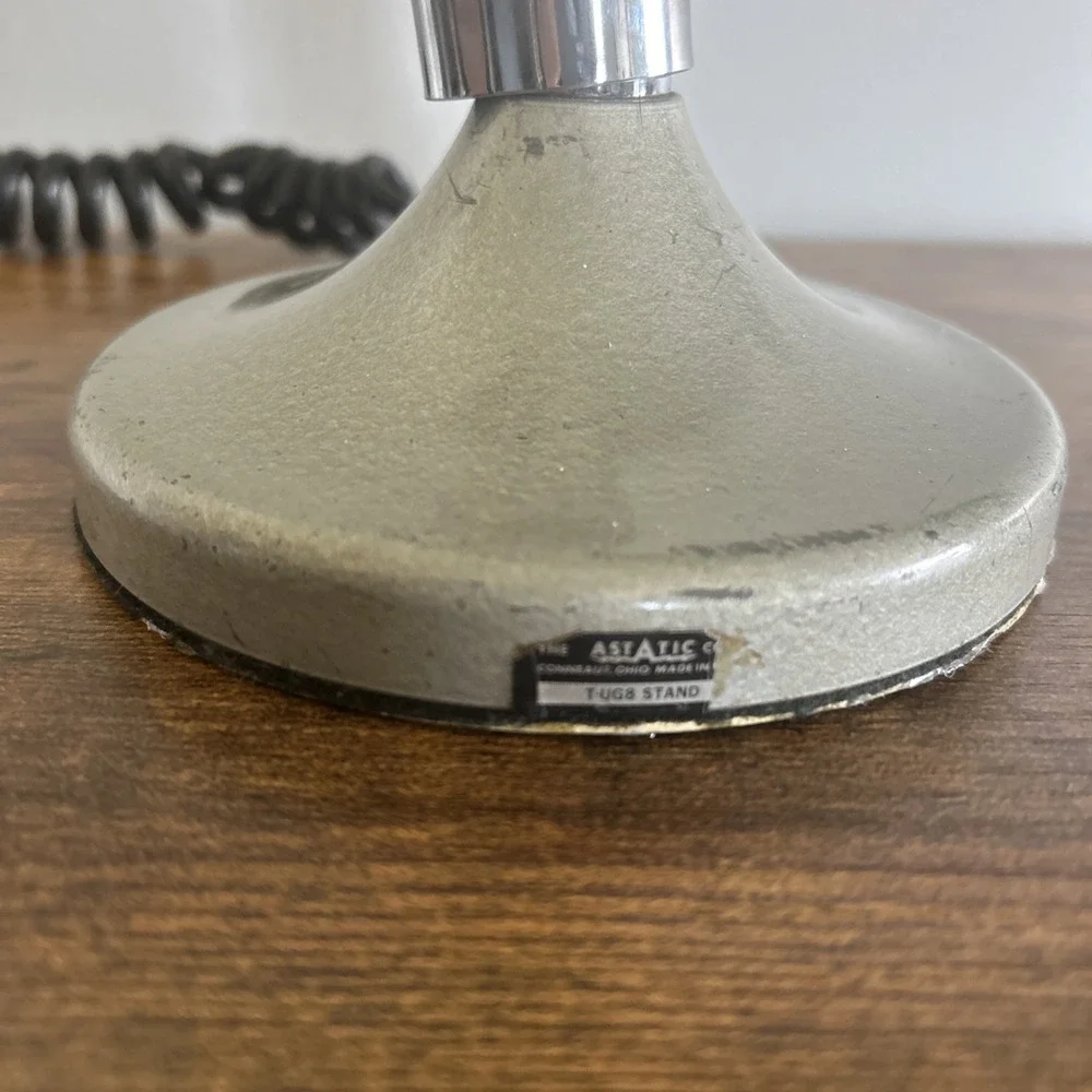 Vintage Astatic Lollipop D-104 Microphone with Cord - T-UG8 Stand Untested